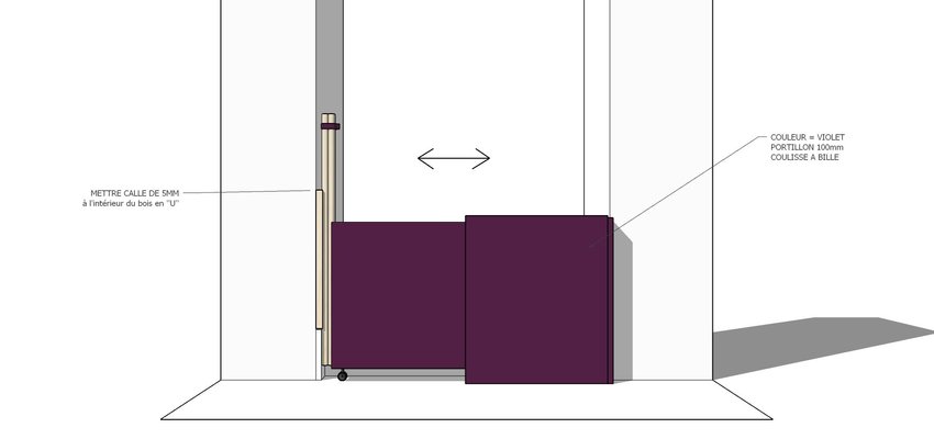 Mobilier - Barrière de séparation & Cloison crèche - Portillon de séparation coulissant en bois sur mesure collectivité