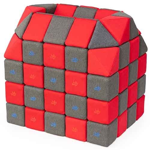 Cubes de constructions magnétiques de psychomotricité tissu 100 pièces